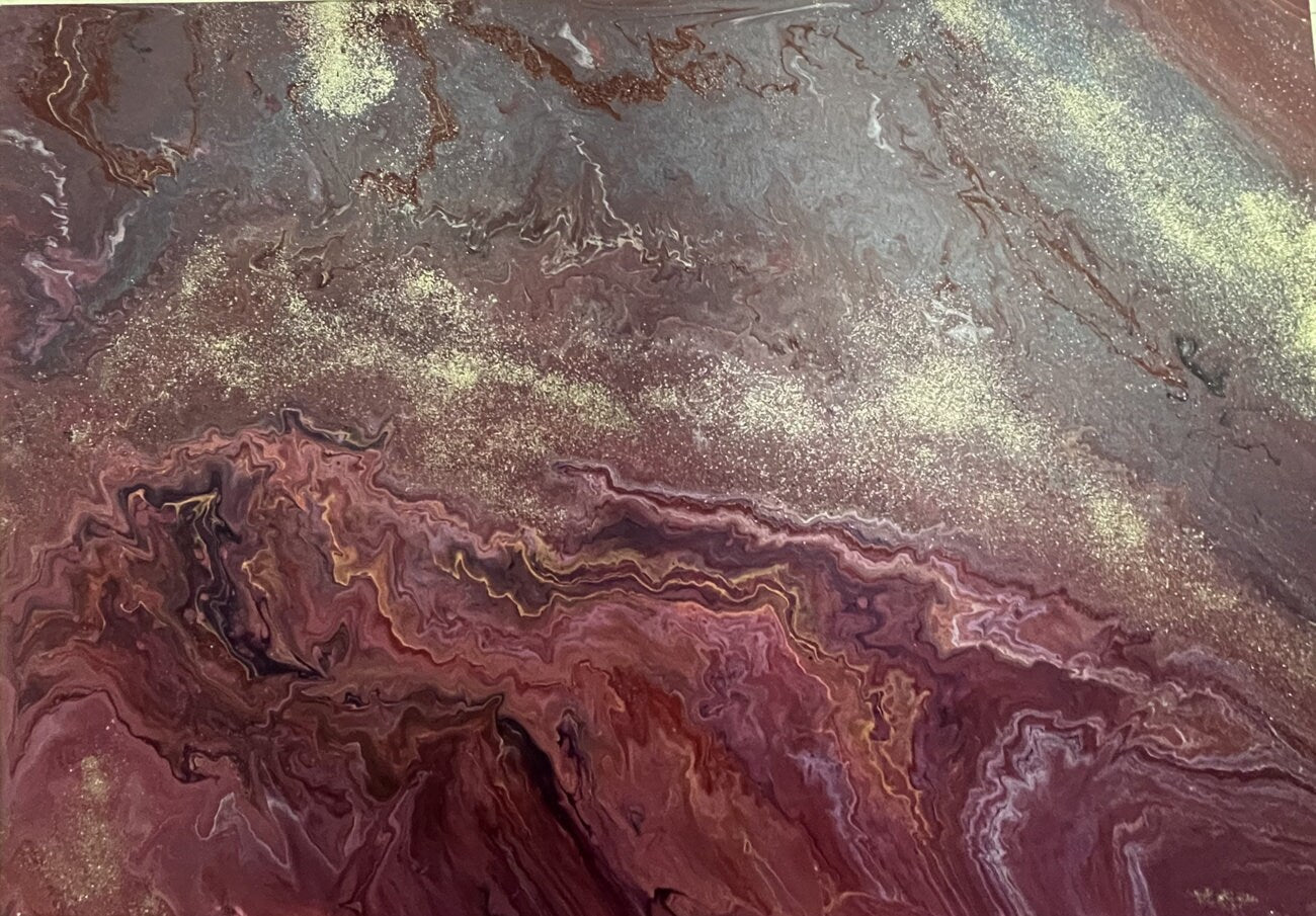 Lava Red Acrylic Pour