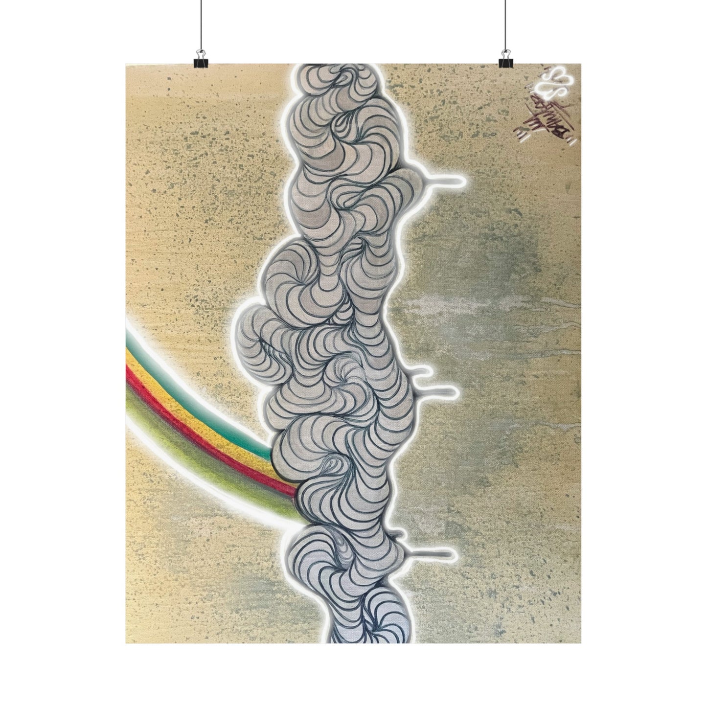 Rainbows and Sunshine Modern Original print by Melody Ann Matte Vertical Posters