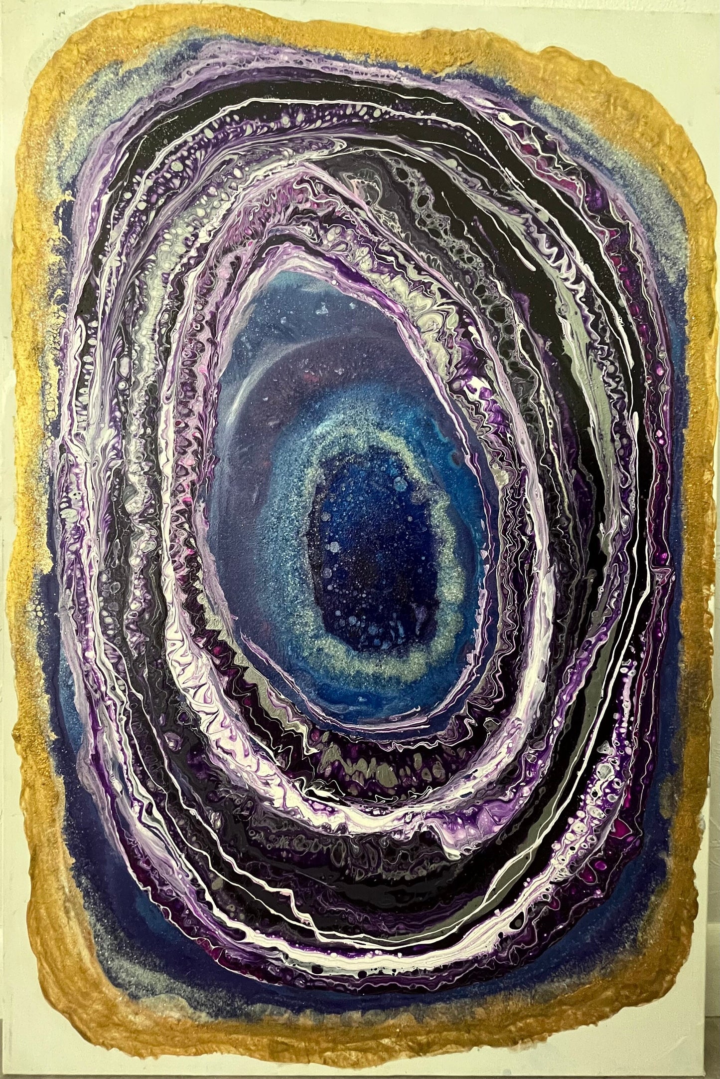 Purple Geode Acrylic Painting