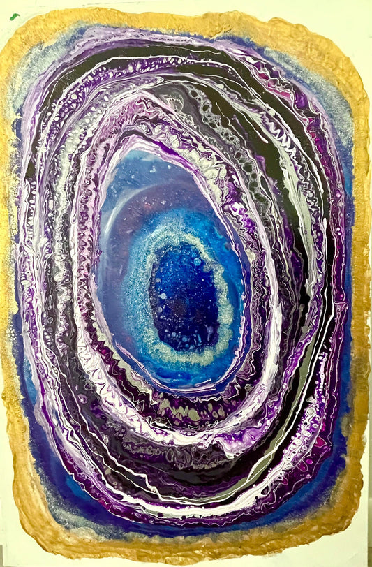 Purple Geode Acrylic Painting