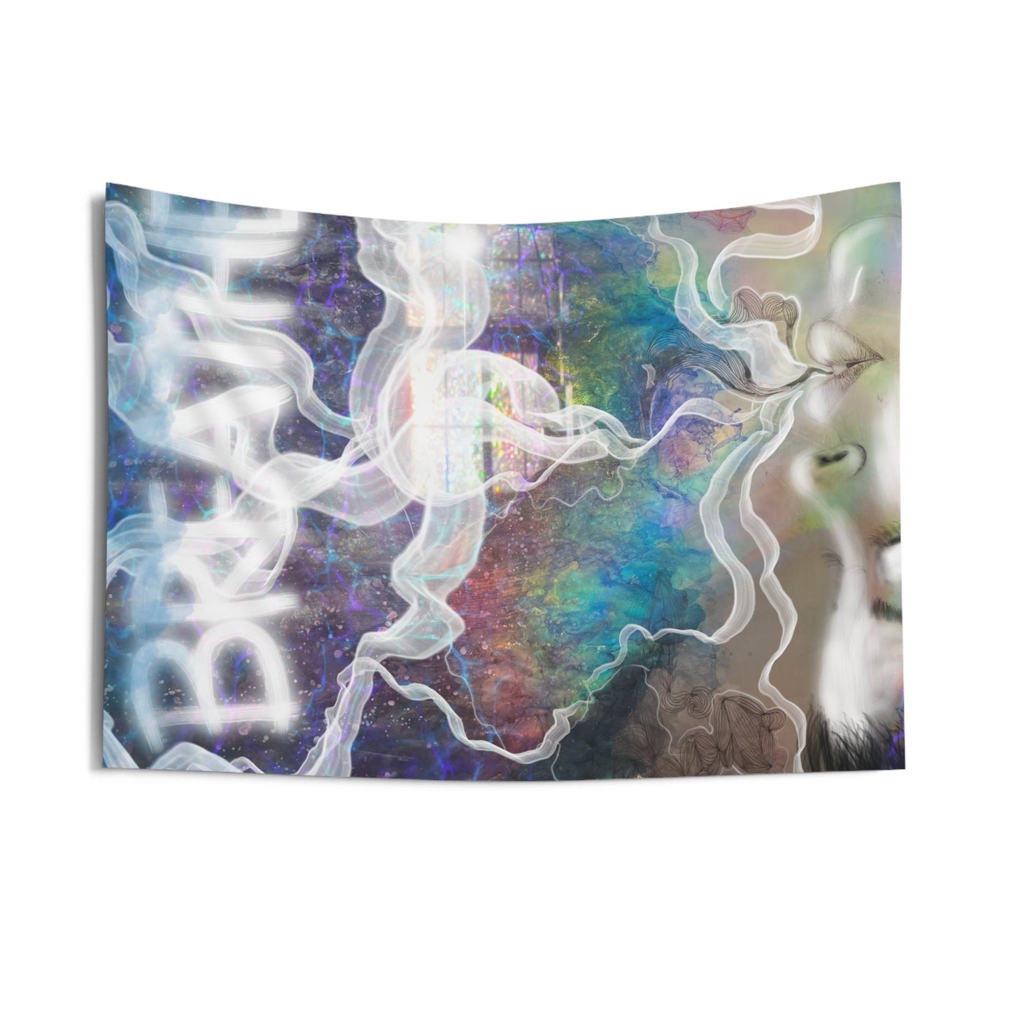 Breathe Trippy Hippy Original by Melody Ann Art Indoor Wall Tapestries