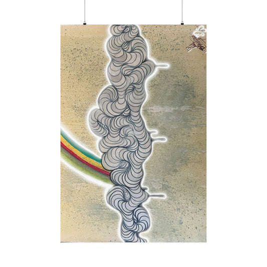 Rainbows and Sunshine Modern Original print by Melody Ann Matte Vertical Posters