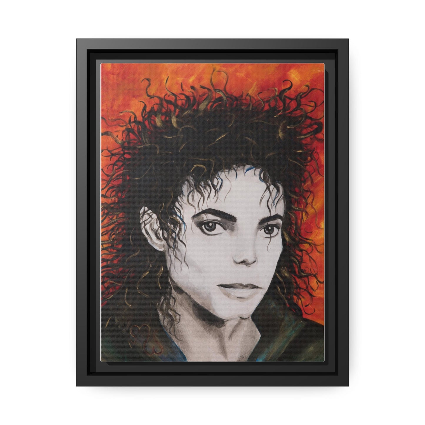 Michael Jackson Original Acrylic by Melody Ann Art Print Matte Canvas, Black Frame