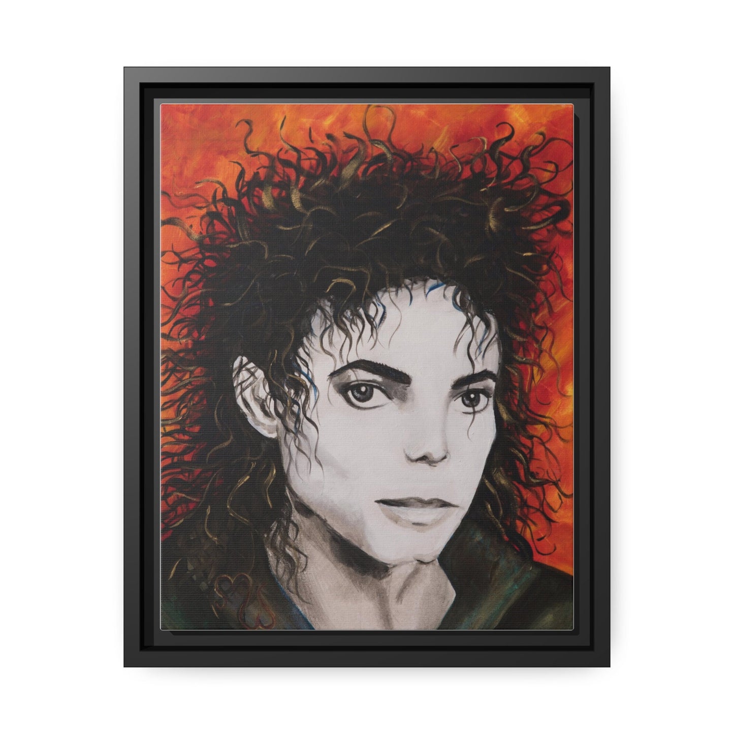 Michael Jackson Original Acrylic by Melody Ann Art Print Matte Canvas, Black Frame