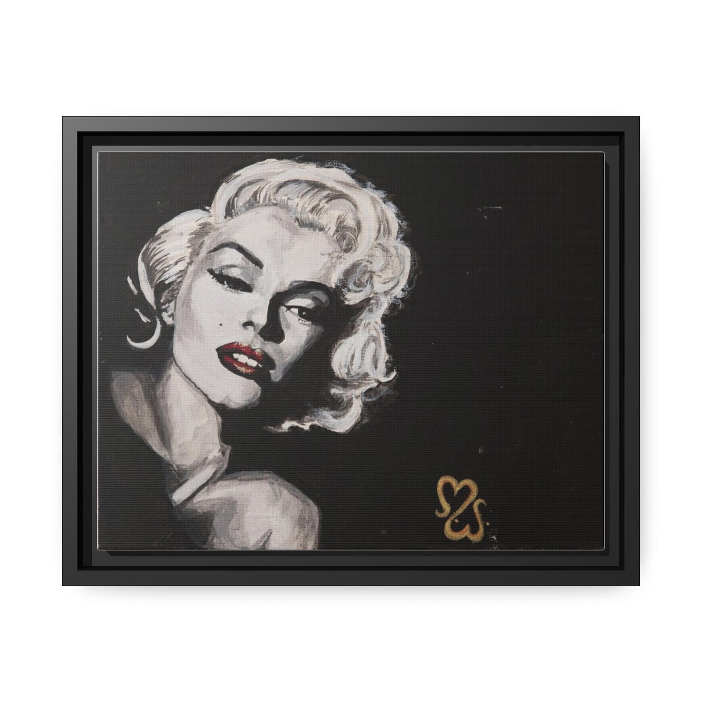 Marilyn Monroe Original Acrylic by Melody Ann Art Print Matte Canvas, Black Frame