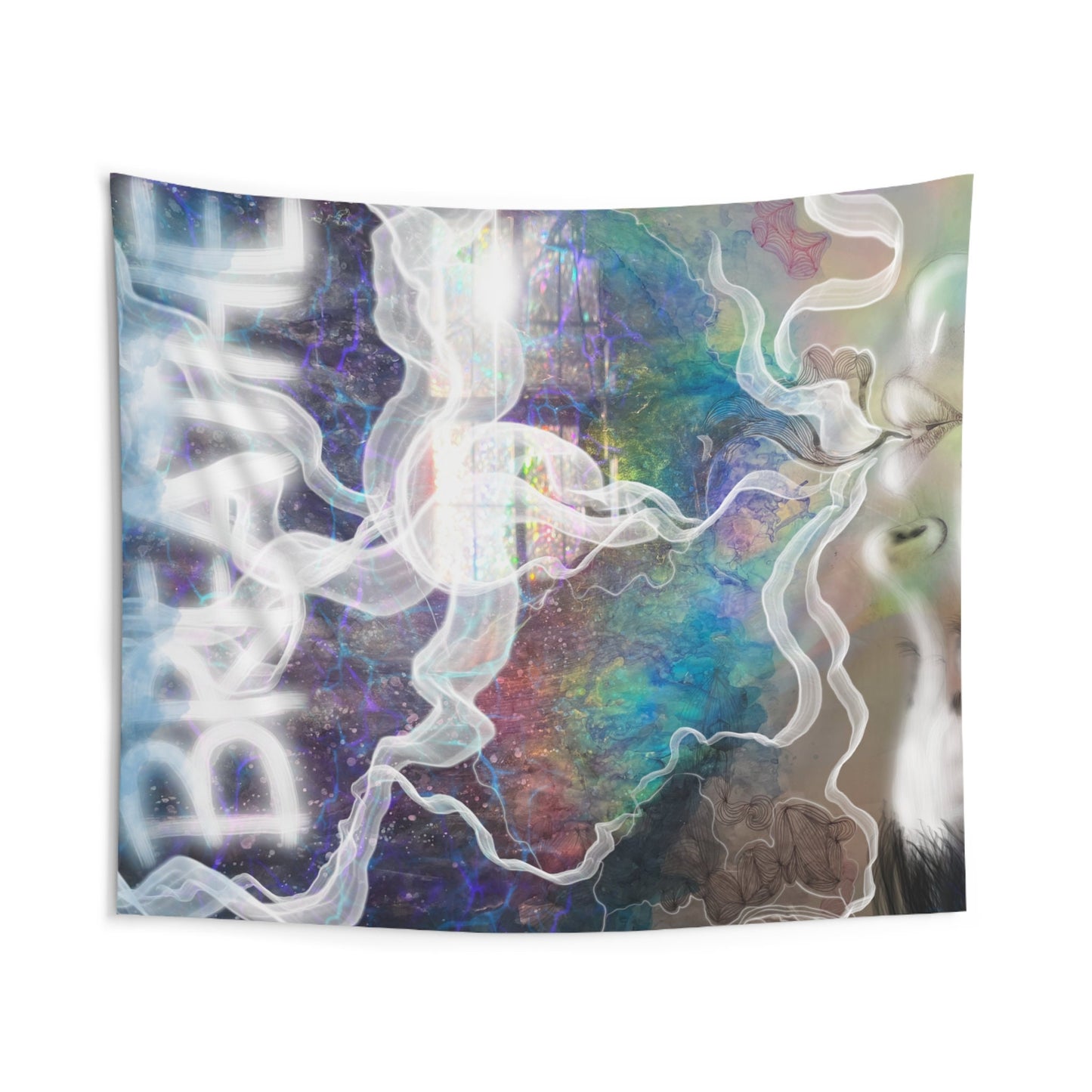 Breathe Trippy Hippy Original by Melody Ann Art Indoor Wall Tapestries