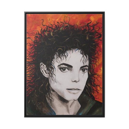 Michael Jackson Original Acrylic by Melody Ann Art Print Matte Canvas, Black Frame