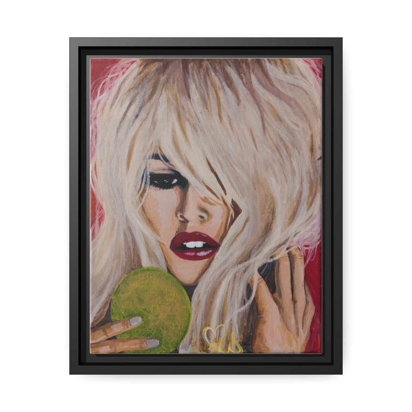 Brigitte Bardot Original Acrylic by Melody ann Art Print Matte Canvas, Black Frame