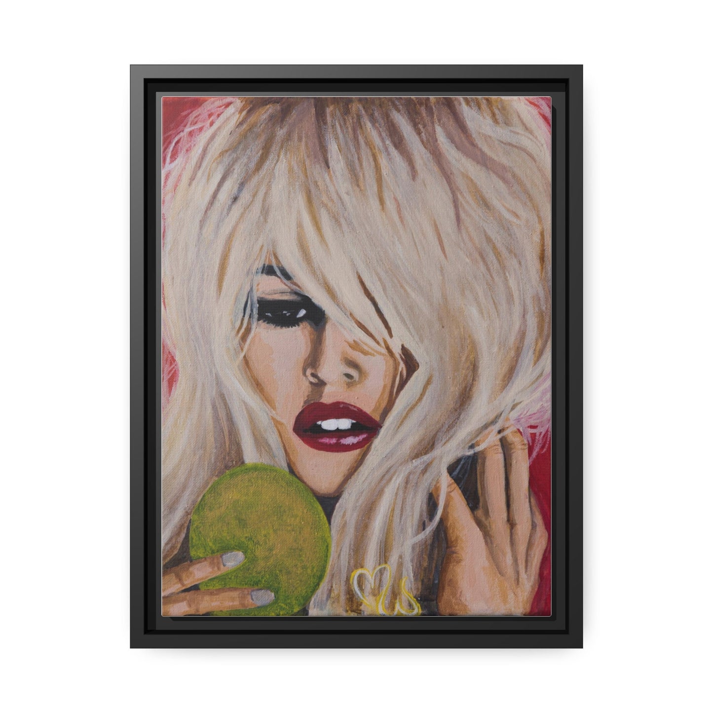 Brigitte Bardot Original Acrylic by Melody ann Art Print Matte Canvas, Black Frame