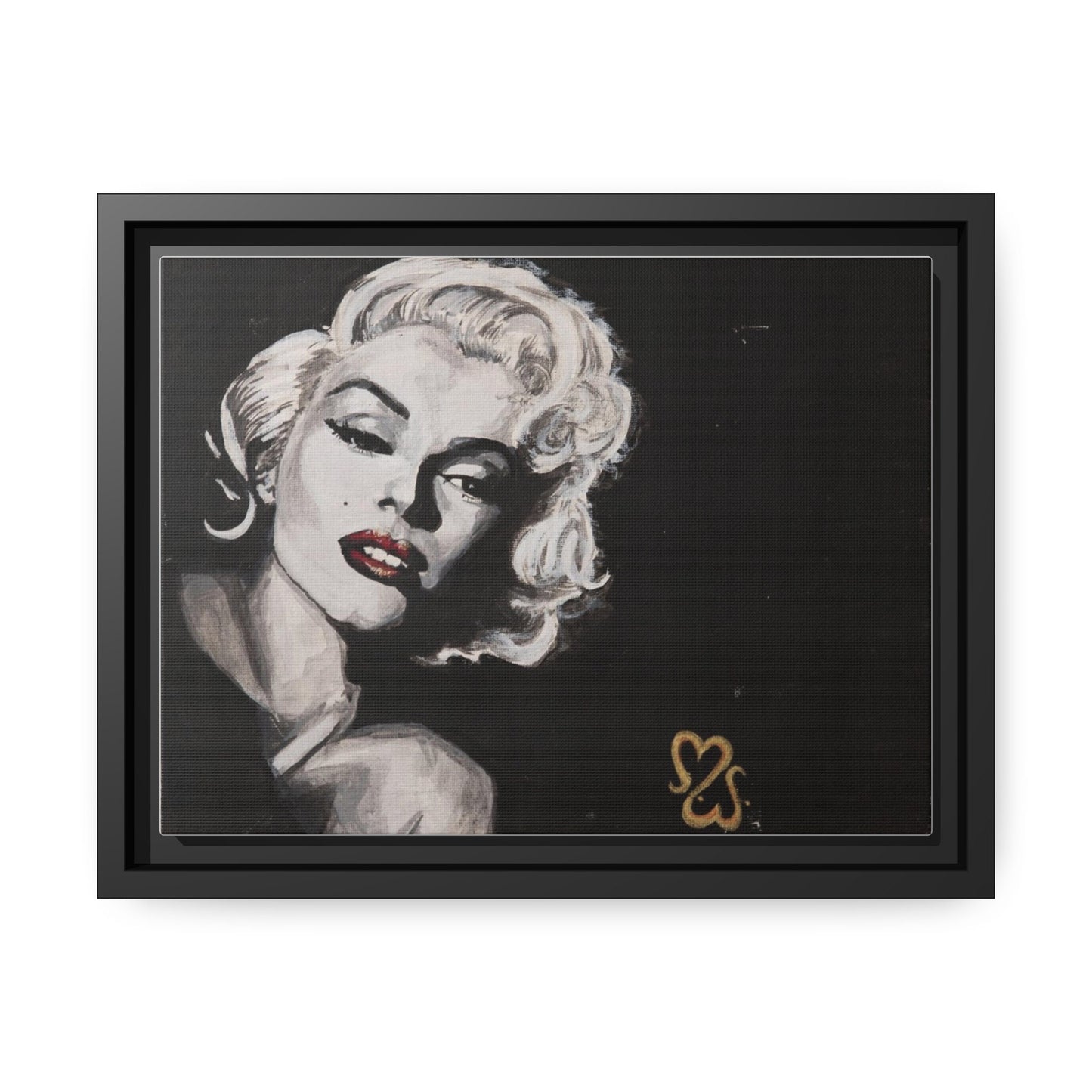 Marilyn Monroe Original Acrylic by Melody Ann Art Print Matte Canvas, Black Frame