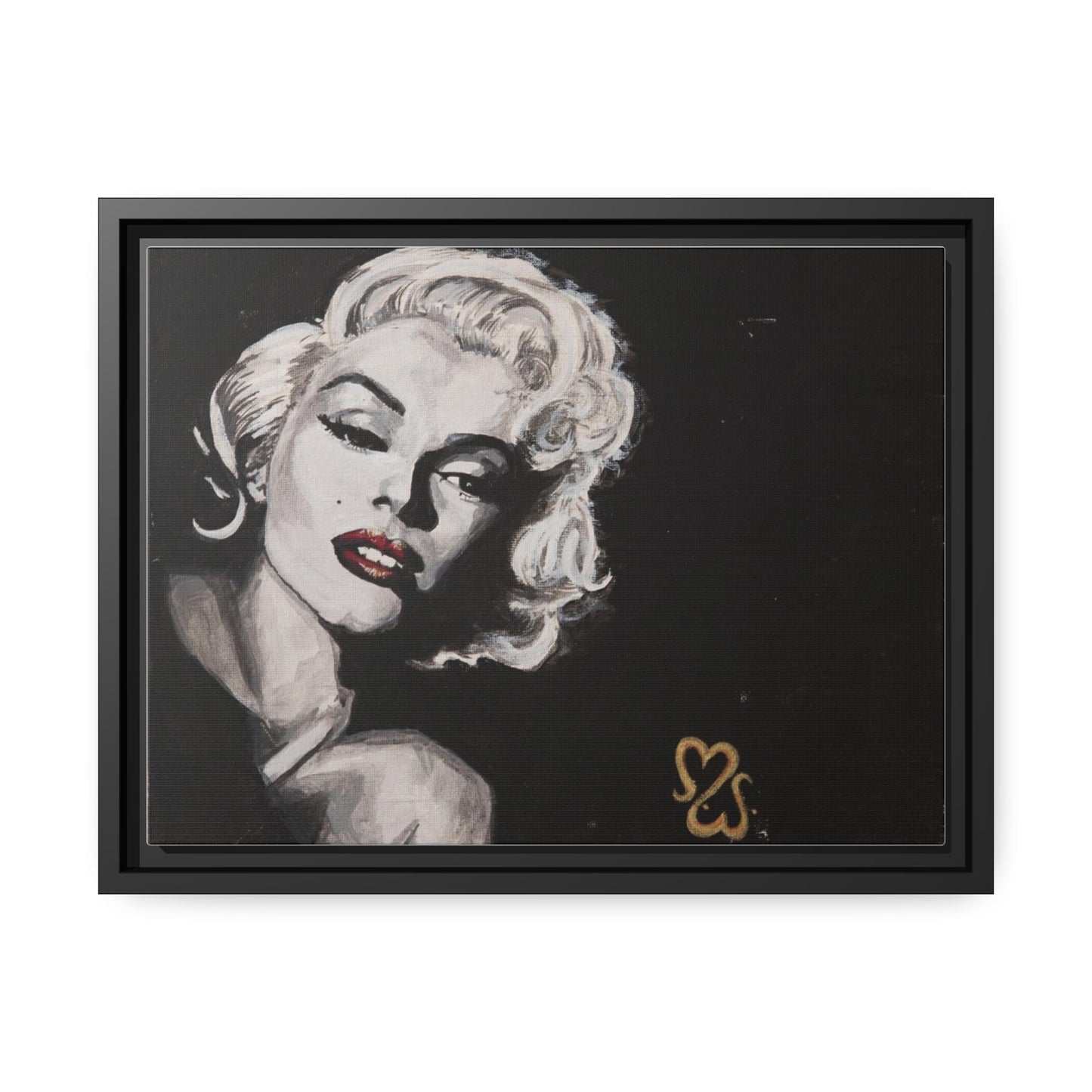 Marilyn Monroe Original Acrylic by Melody Ann Art Print Matte Canvas, Black Frame