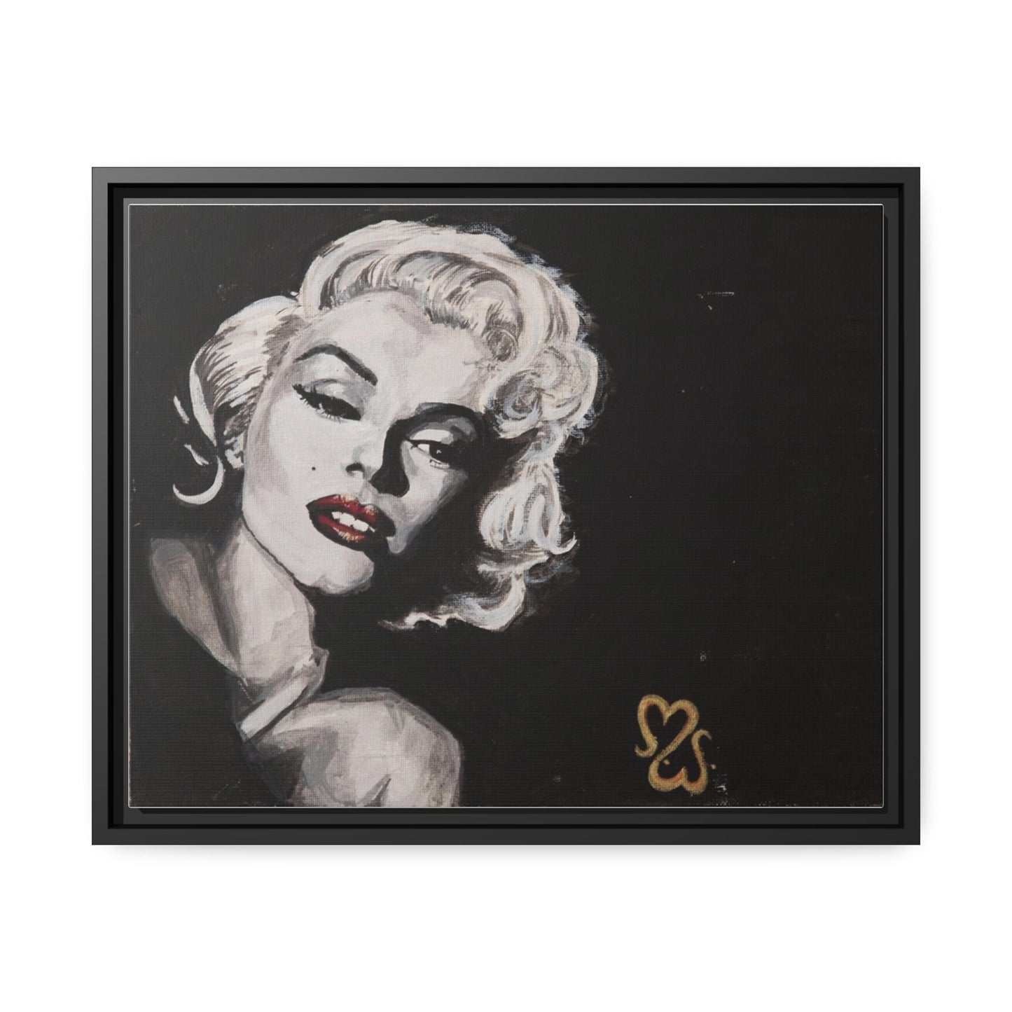 Marilyn Monroe Original Acrylic by Melody Ann Art Print Matte Canvas, Black Frame